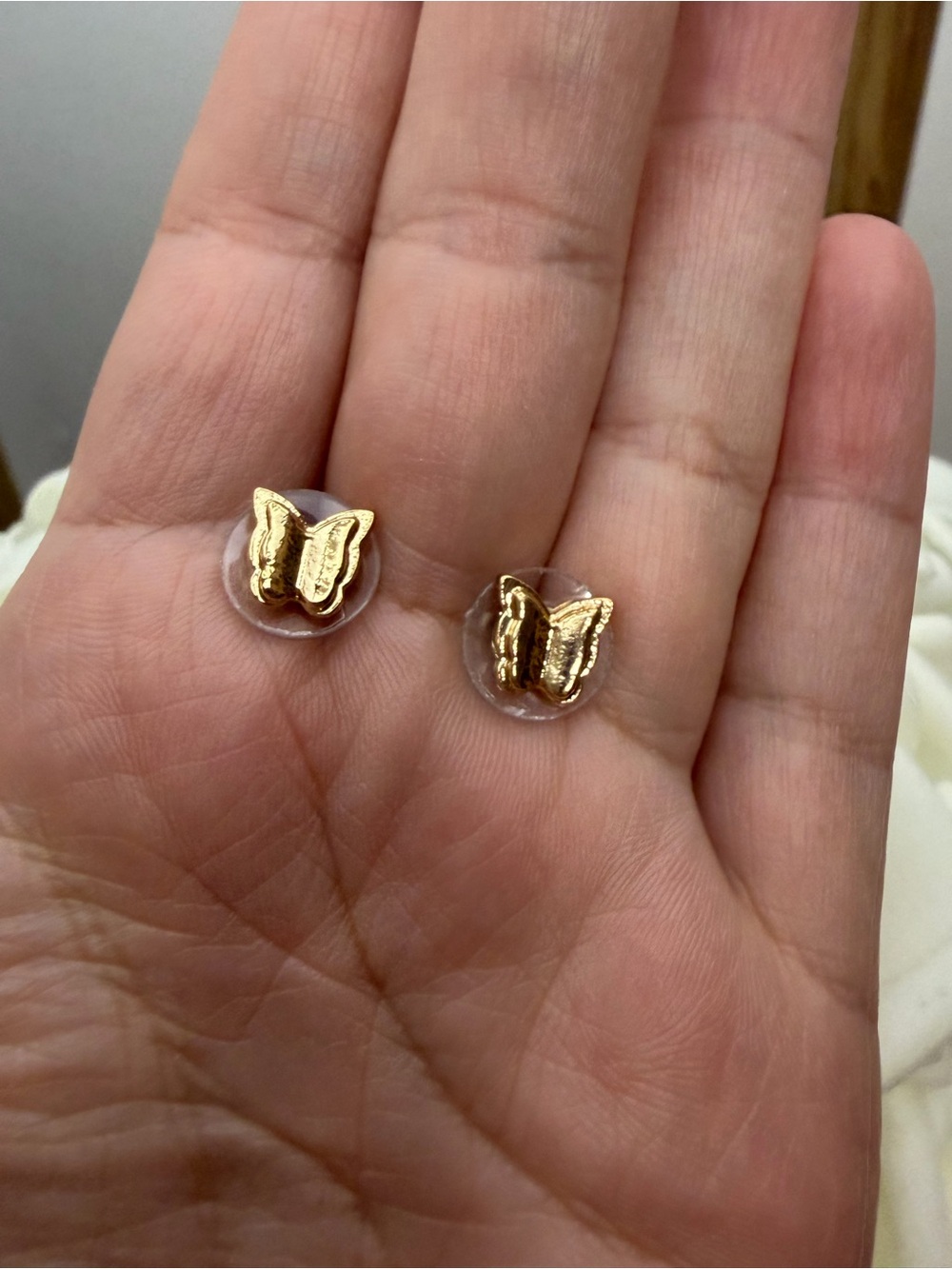 Gold Butterfly Stud Earrings - Elegant Women Jewelry